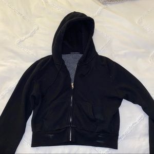 brandy melville *cropped* zip up hoodie